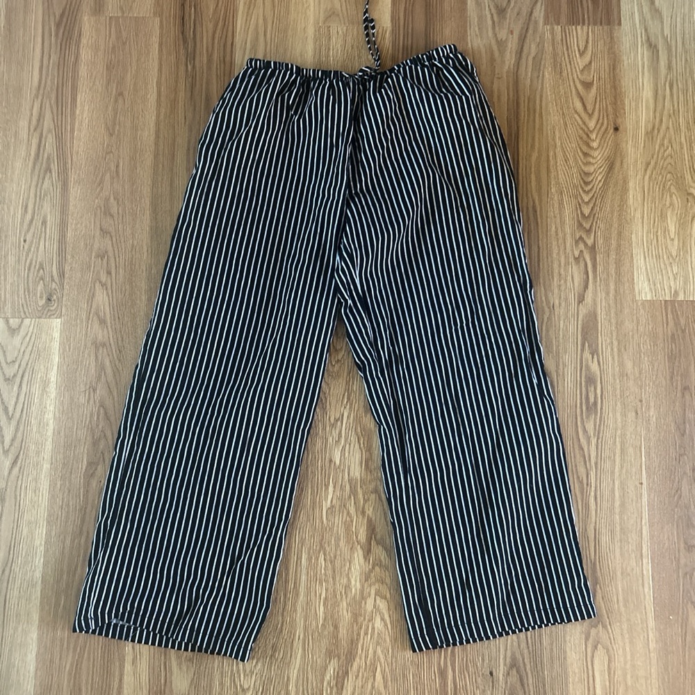 No Boundaries Black and White Striped  Pants
